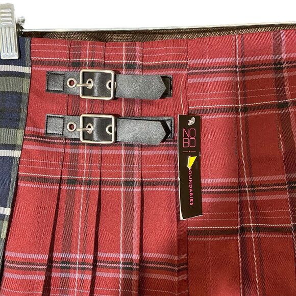 No Boundaries Junior's Pleated‎ Plaid Skirt Size XS Multicolor Punk Rock Skater - Picture 9 of 9